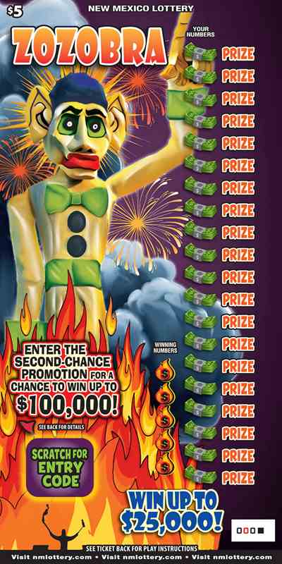 Zozobra scratchcard - game number #630 - front