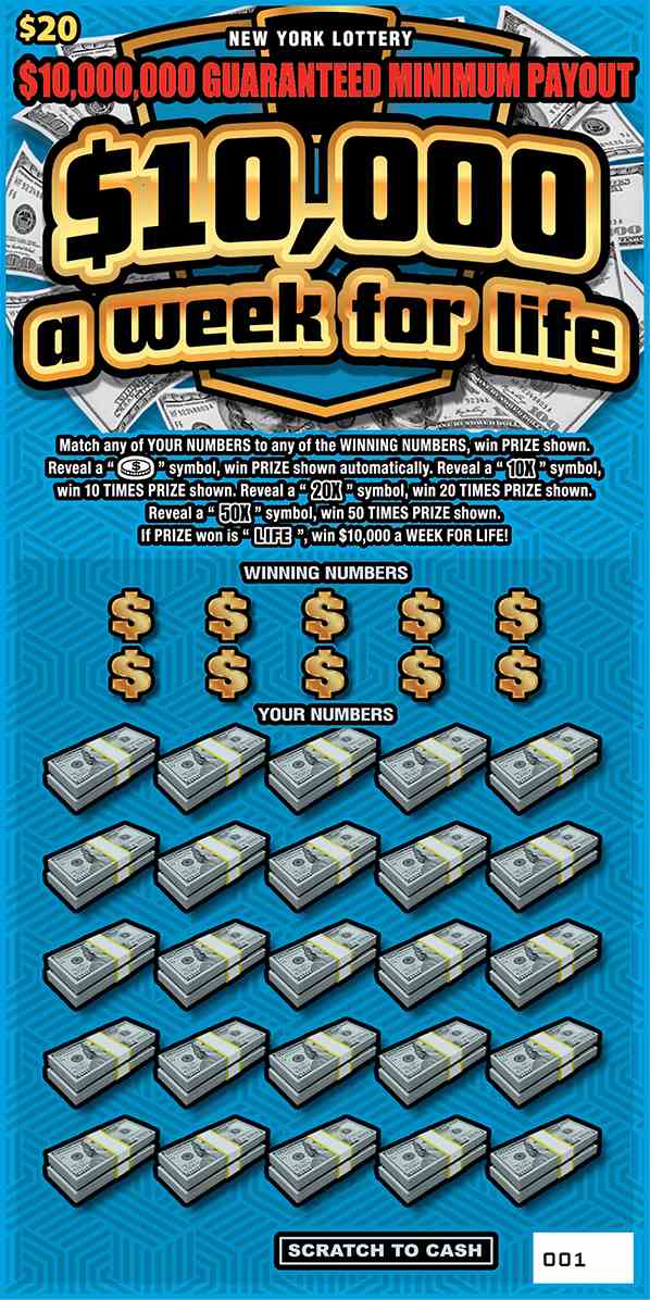 $10,000 A WEEK FOR LIFE scratchcard - game number #1478 - front