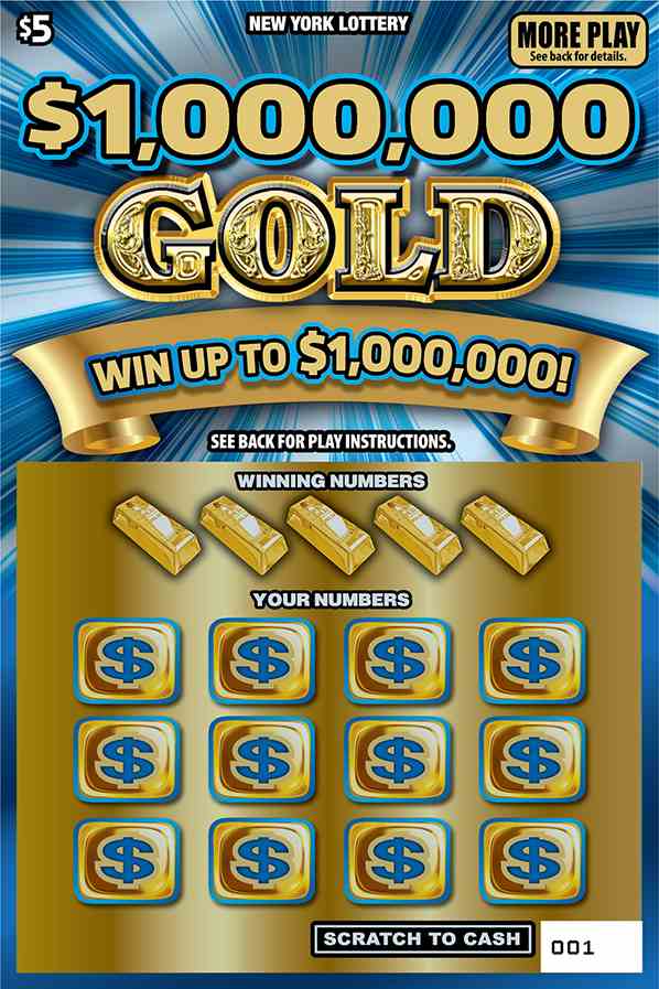 $1,000,000 Gold scratchcard - game number #1655 - front