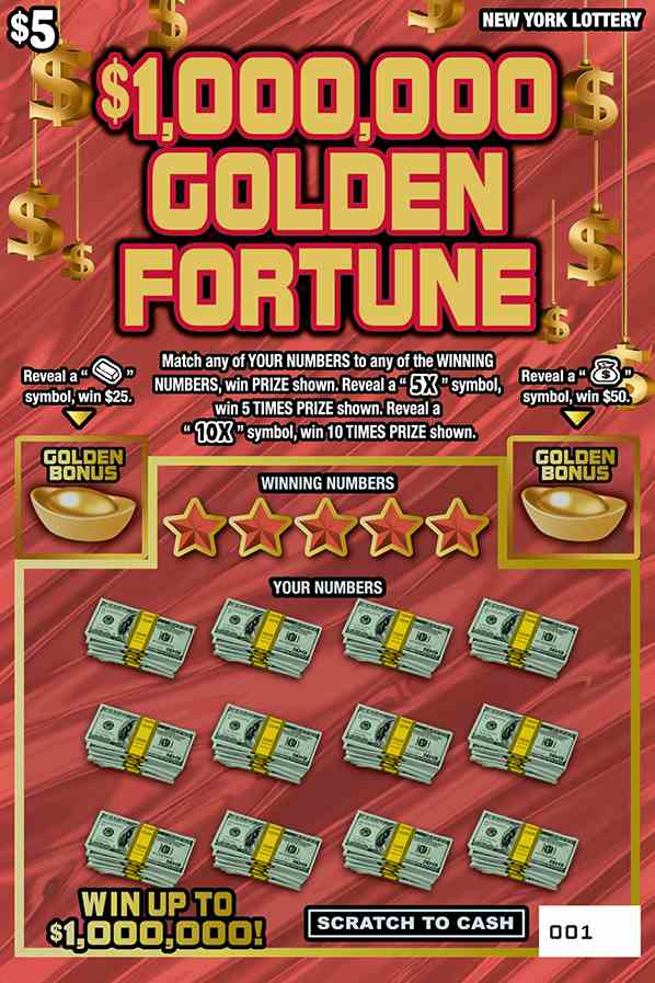 $1,000,000 GOLDEN FORTUNE scratchcard - game number #1547 - front