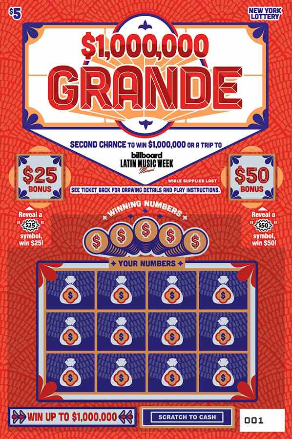 $1,000,000 Grande scratchcard - game number #1626 - front