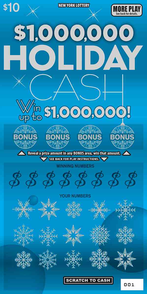 $1,000,000 Holiday Cash scratchcard - game number #1634 - front