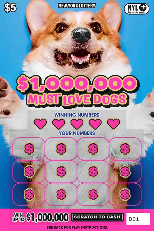 $1,000,000 Must Love Dogs scratchcard - game number #1692 - front