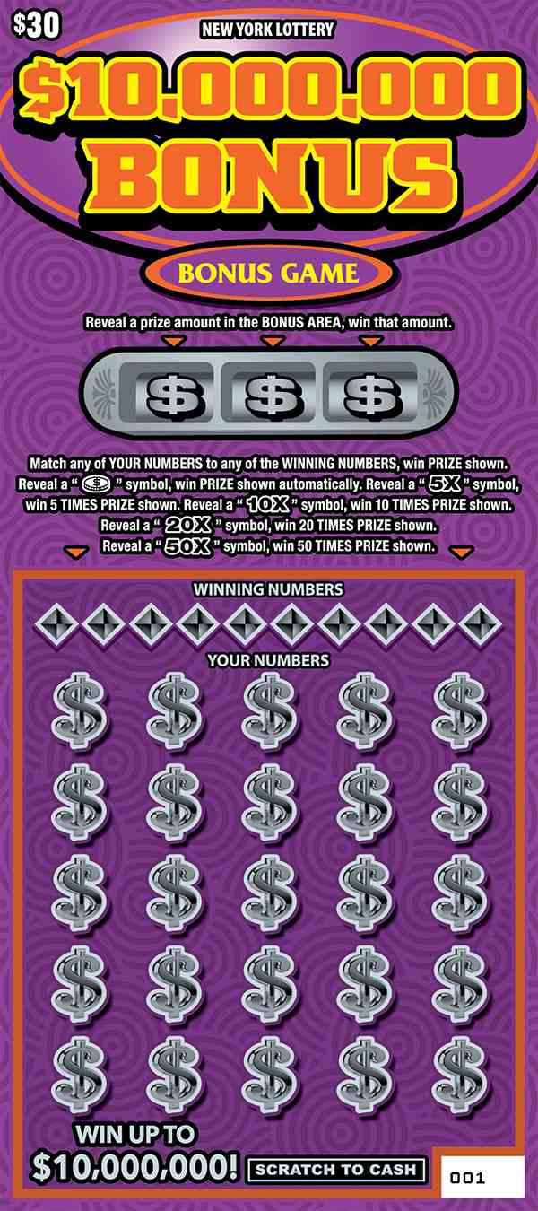 $10,000,000 BONUS scratchcard - game number #1464 - front