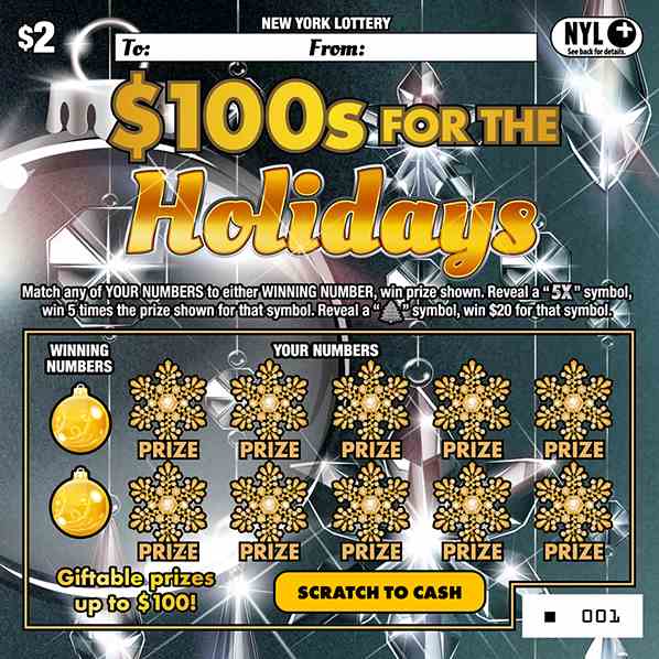 $100S For The Holidays scratchcard - game number #1676 - front