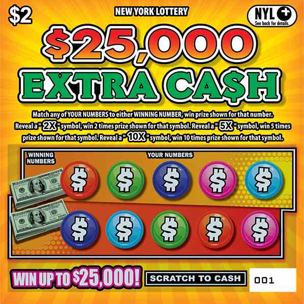 $25,000 Extra Ca$H scratchcard - game number #1669 - front