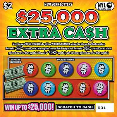 $25,000 Extra Ca$H scratchcard - game number #1669 - front