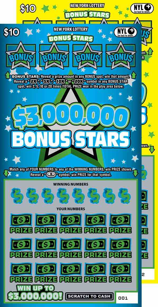 $3,000,000 Bonus Stars scratchcard - game number #1688 - front