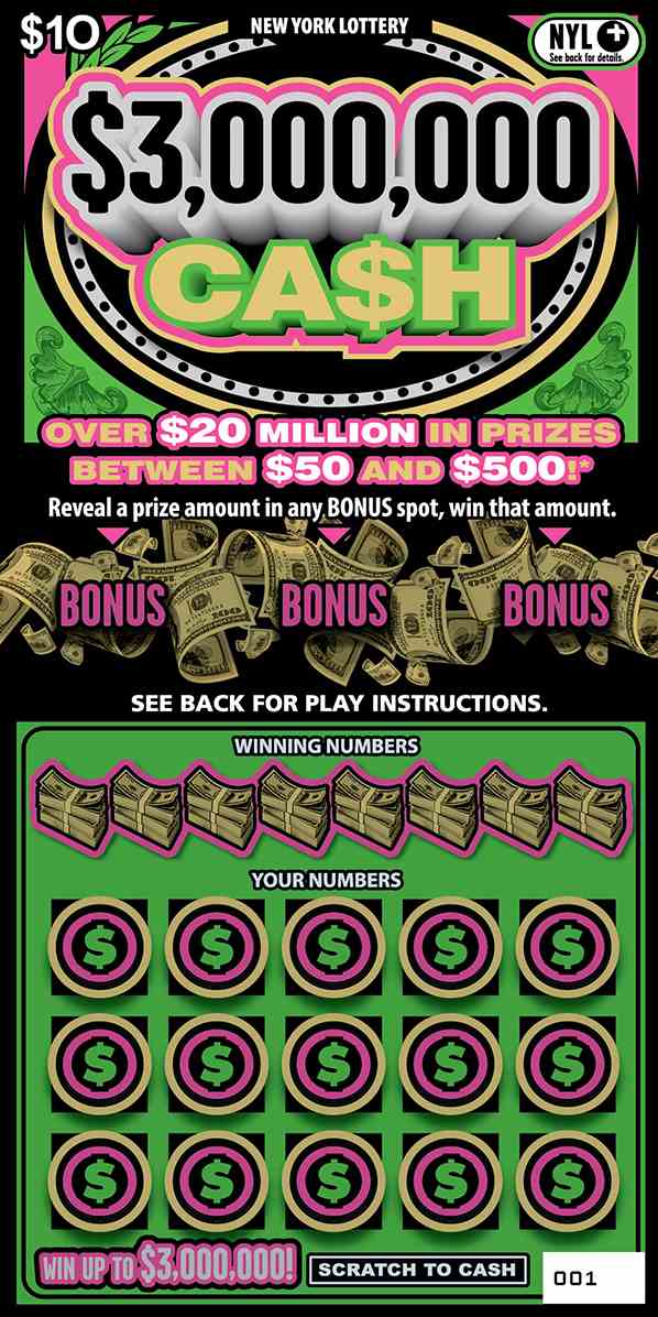 $3,000,000 Ca$H scratchcard - game number #1667 - front