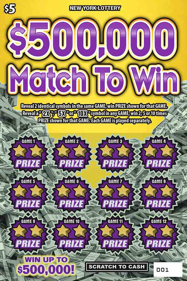 $500,000 Match To Win scratchcard - game number #1658 - front