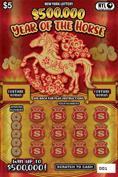 $500,000 Year Of The Horse scratchcard - game number #1682 - front