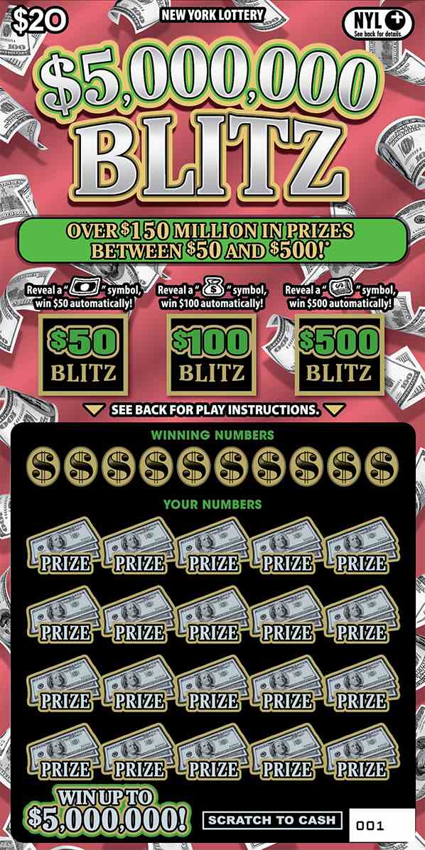 $5,000,000 Blitz scratchcard - game number #1671 - front