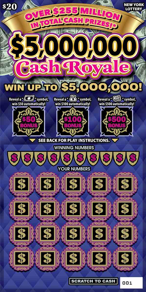 $5,000,000 CASH ROYALE scratchcard - game number #1579 - front