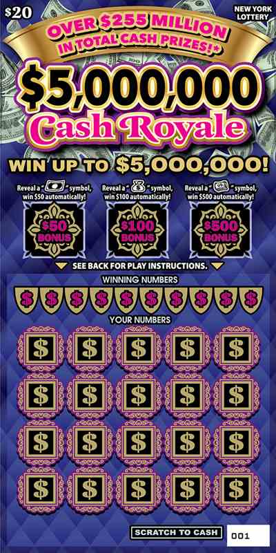 $5,000,000 CASH ROYALE scratchcard - game number #1579 - front