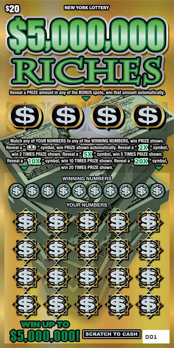 $5,000,000 RICHES scratchcard - game number #1483 - front