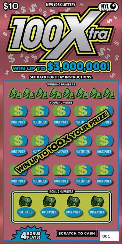 100Xtra scratchcard - game number #1681 - front