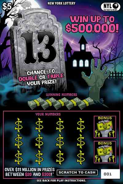 13 scratchcard - game number #1714 - front
