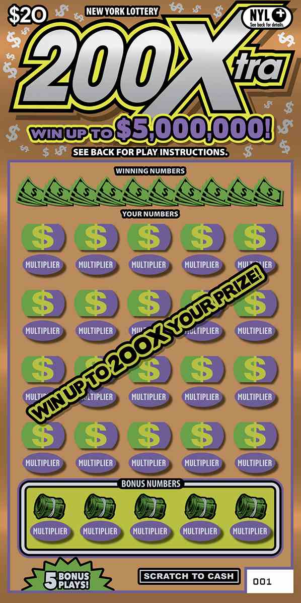 200Xtra scratchcard - game number #1684 - front