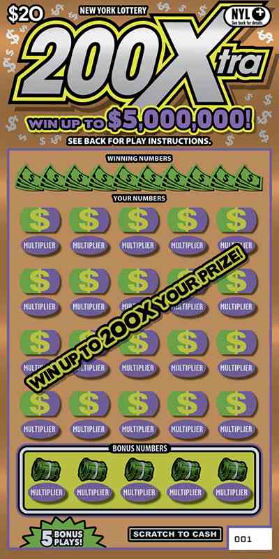 200Xtra scratchcard - game number #1684 - front