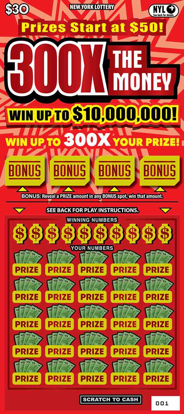 300X The Money scratchcard - game number #1691 - front