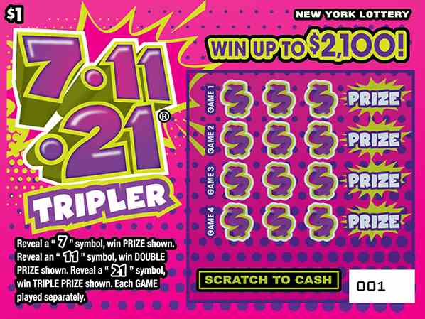 7-11-21 TRIPLER scratchcard - game number #1581 - front