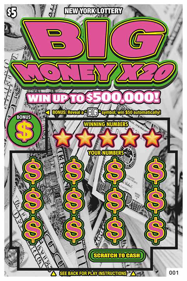 BIG MONEY X20 scratchcard - game number #1613 - front