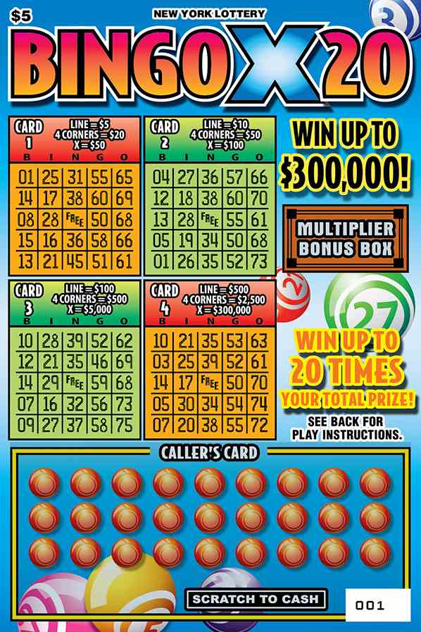 BINGO X20 scratchcard - game number #1536 - front