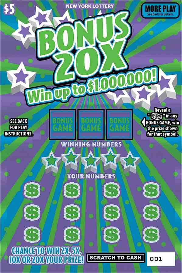 Bonus 20X scratchcard - game number #1641 - front