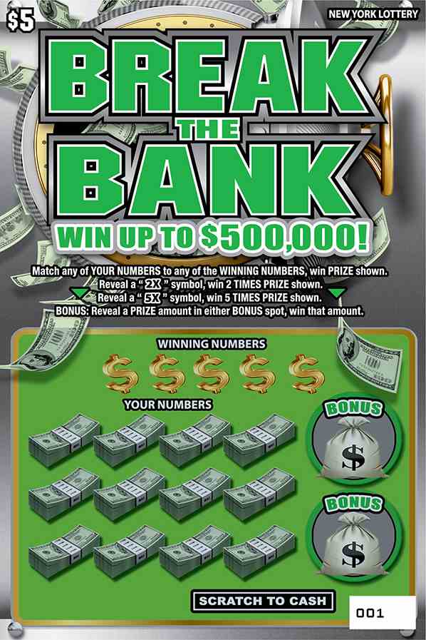 BREAK THE BANK scratchcard - game number #1562 - front