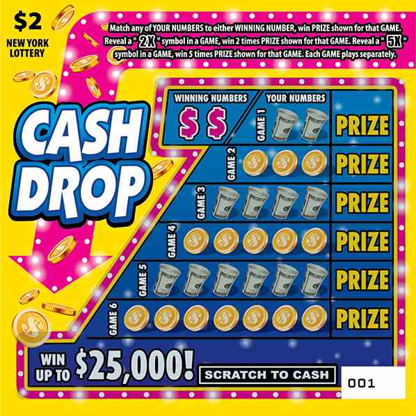 Cash Drop scratchcard - game number #1627 - front