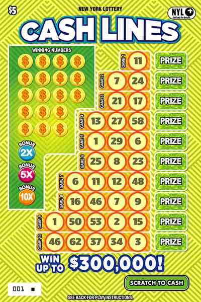 Cash Lines scratchcard - game number #1728 - front