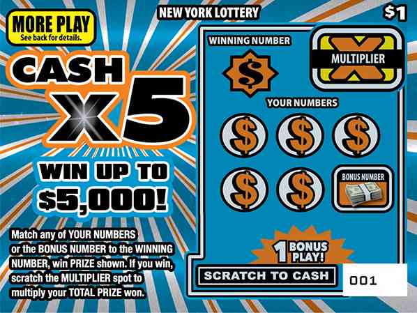 CASH X5 scratchcard - game number #1557 - front