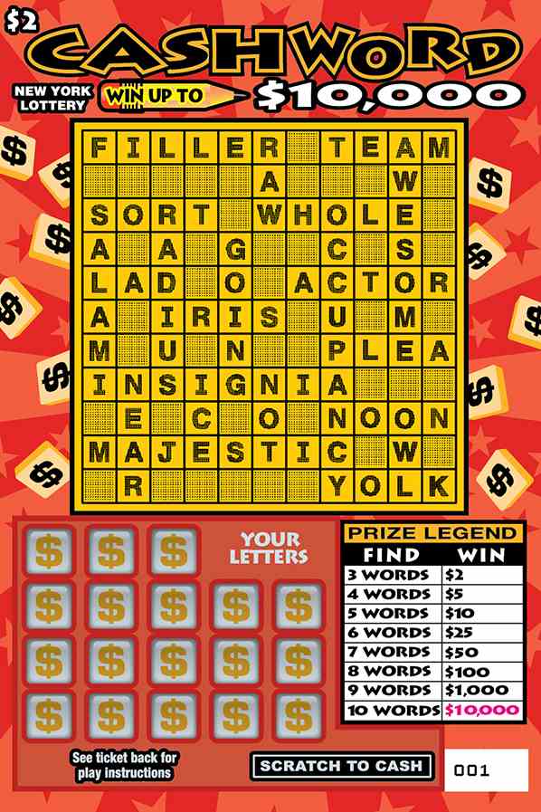 CASHWORD scratchcard - game number #1515 - front