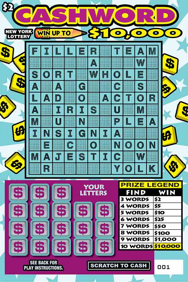 Cashword Scratch-Off Game scratchcard - game number #1588 - front