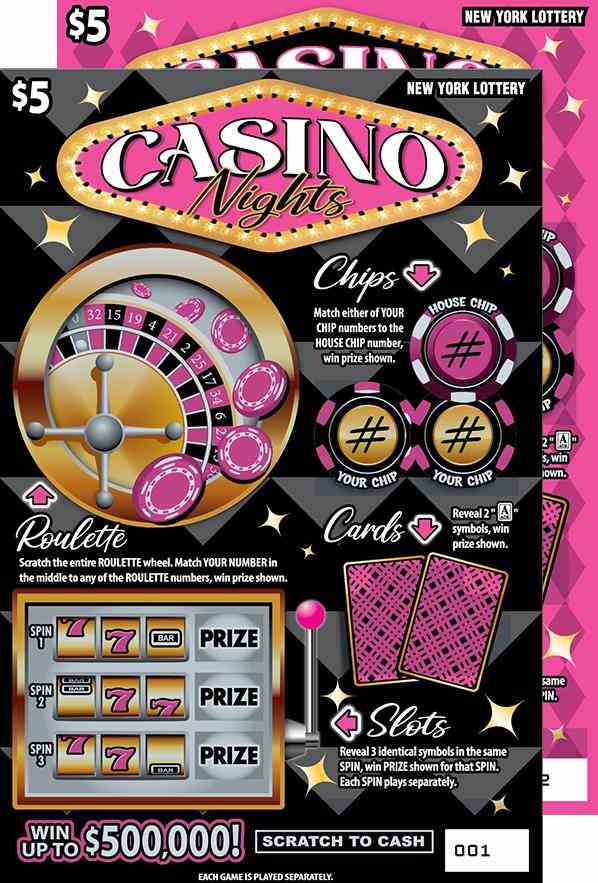 Casino Nights scratchcard - game number #1661 - front