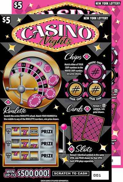 Casino Nights scratchcard - game number #1661 - front