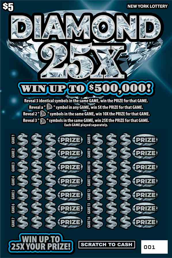 DIAMOND 25X scratchcard - game number #1580 - front