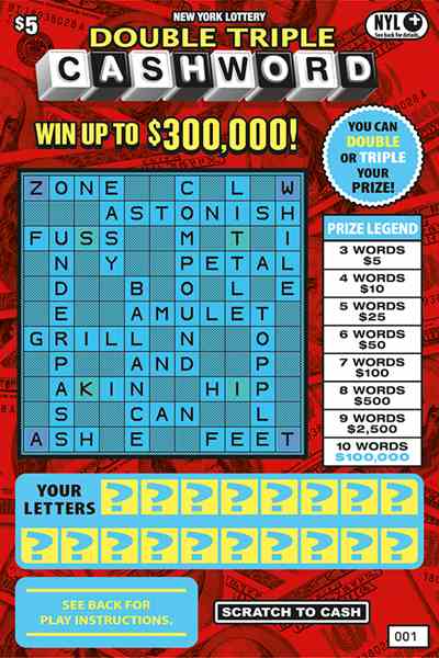 Double Triple Cashword scratchcard - game number #1708 - front