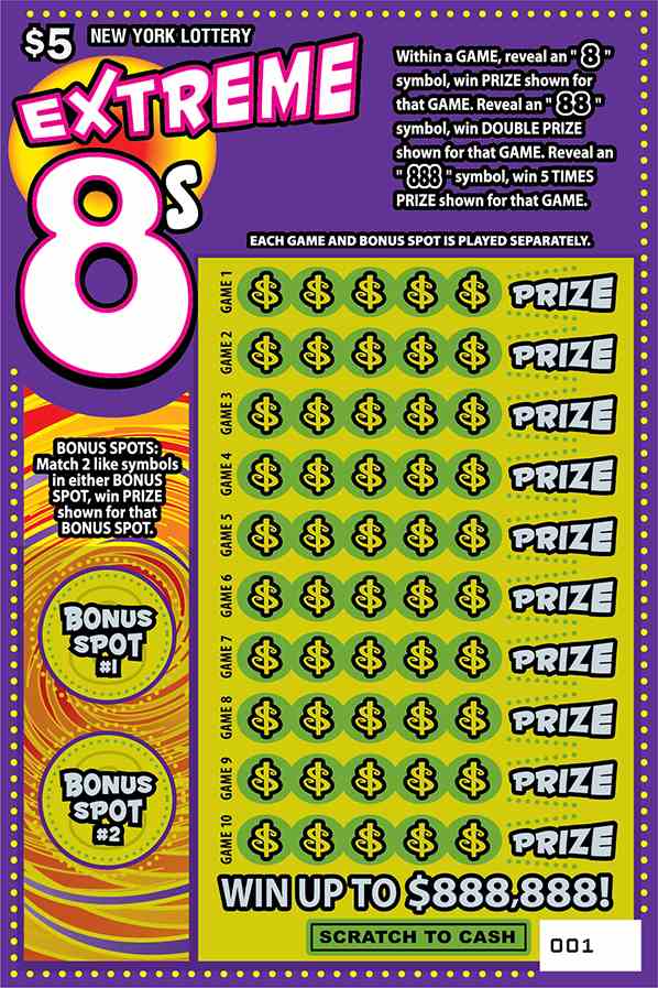 EXTREME 8S scratchcard - game number #1533 - front