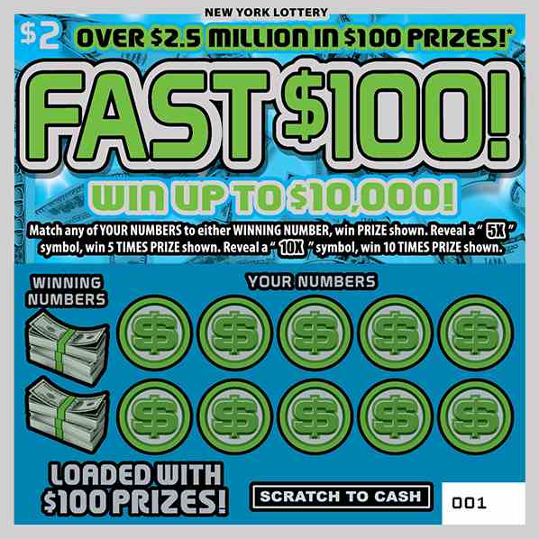 FAST $100! scratchcard - game number #1526 - front