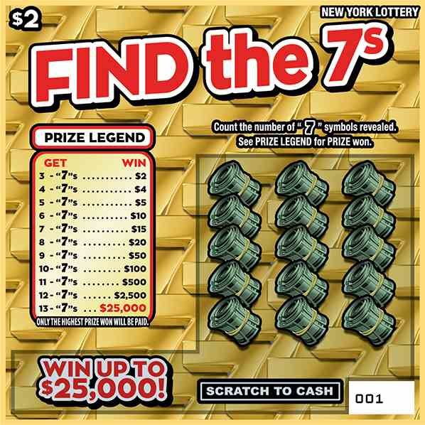 FIND THE 7S scratchcard - game number #1569 - front