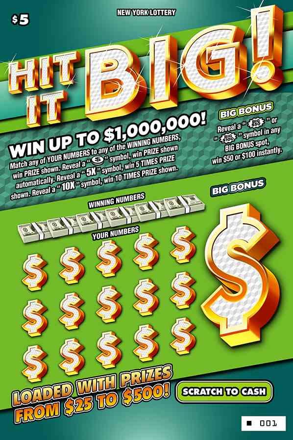 HIT IT BIG! scratchcard - game number #1559 - front