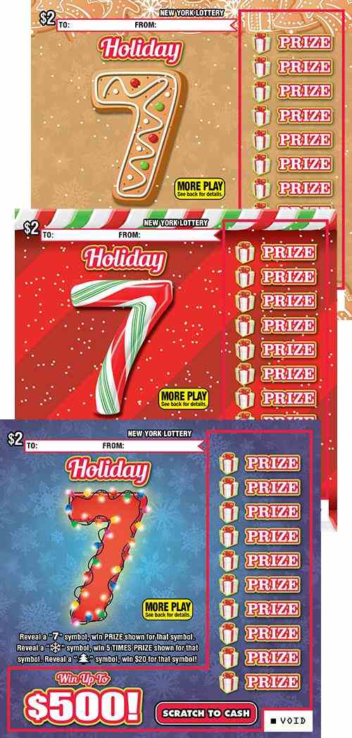 HOLIDAY 7 scratchcard - game number #1592 - front