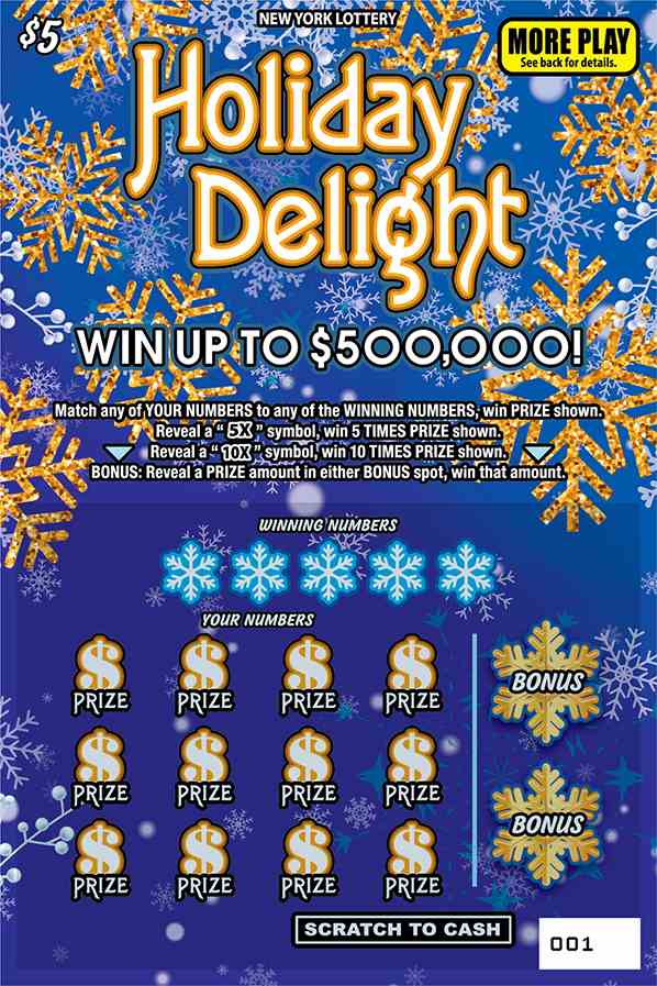 HOLIDAY DELIGHT scratchcard - game number #1591 - front