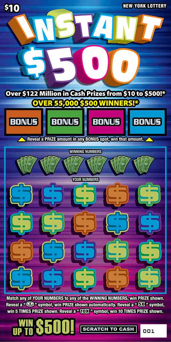 INSTANT $500 scratchcard - game number #1561 - front