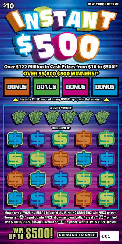 INSTANT $500 scratchcard - game number #1561 - front