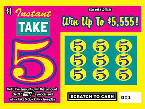 INSTANT TAKE 5 scratchcard - game number #1574 - front