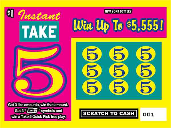 Instant Take 5 scratchcard - game number #1628 - front