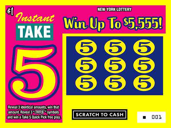 Instant Take 5 scratchcard - game number #1680 - front