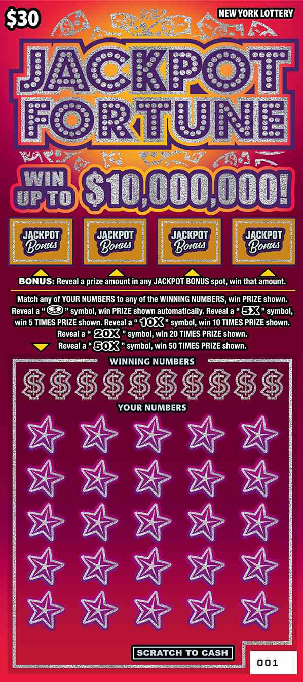 JACKPOT FORTUNE scratchcard - game number #1585 - front